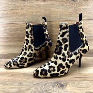 Polo Ralph Lauren Womens Boots Size 7 B Cheetah Leopard Calf Hair Heeled Chelsea